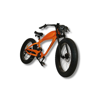 BLITZINbikes Caballero 750 Watt Electric Bike in Orange Side View