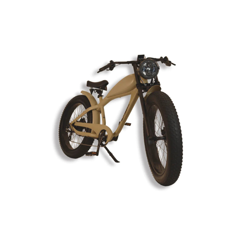 BLITZINbikes Dune 750 Watt Electric Bike in Desert Sands Rear Front Side View