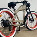 BLITZINbikes Dune 750r Electric Bike in Desert Sands and Ruby Red Rear Side View