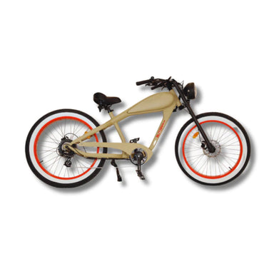 BLITZINbikes Dune 750r Electric Bike in Desert Sands and Ruby Red Side View