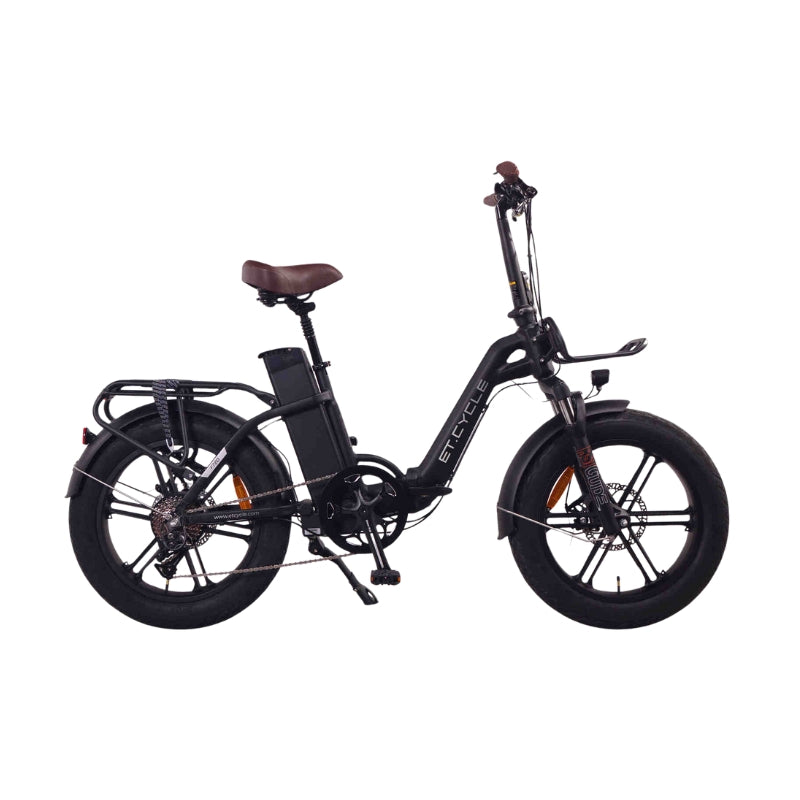 ET Cycle F720 Folding E-Bike in Matt Black, 250W-750W, 48V 15Ah