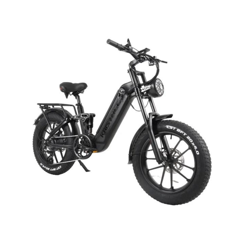 Kristall V20 2024 48V Fat Tyre Folding Hydraulic Brake E-Bike in Matte Black