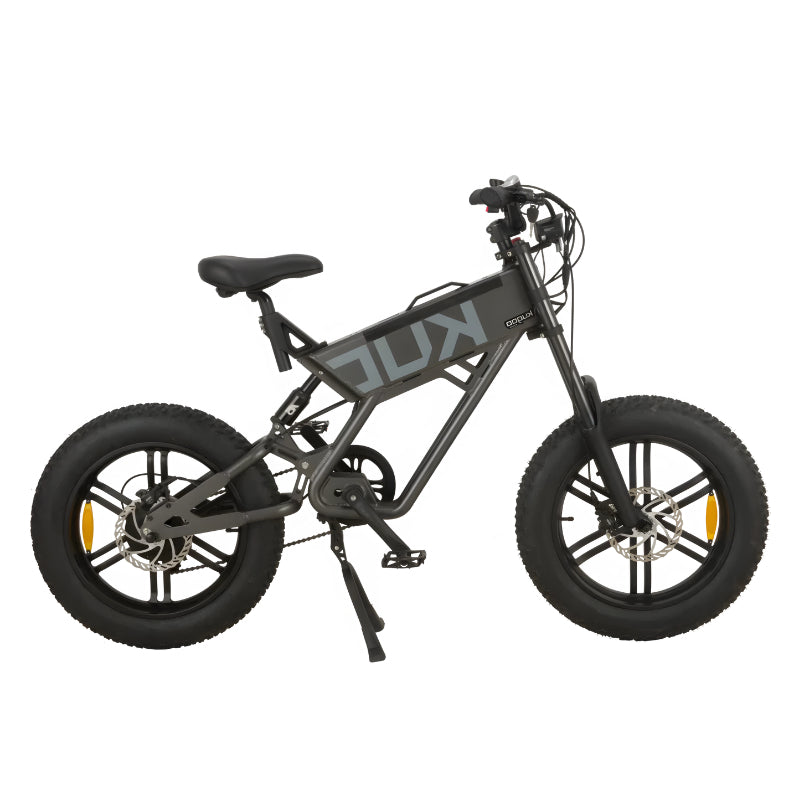 Kugoo T01 750 Watt 20 Inch Electric Bike Black Side View