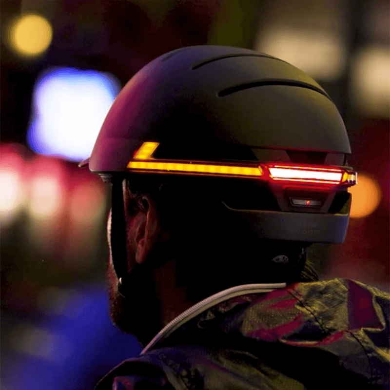 LIVALL BH51T Neo Helmet Outside View with Lights On