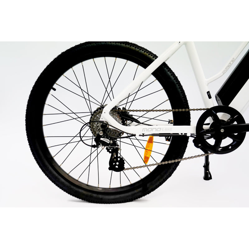 MONO APOLLO 720Wh 48V 15Ah Electric Bike White Rear Tyre View