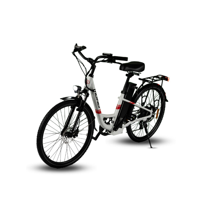 MONO AURA PLUS 500W 48V 21Ah Electric Bike White Front Side View