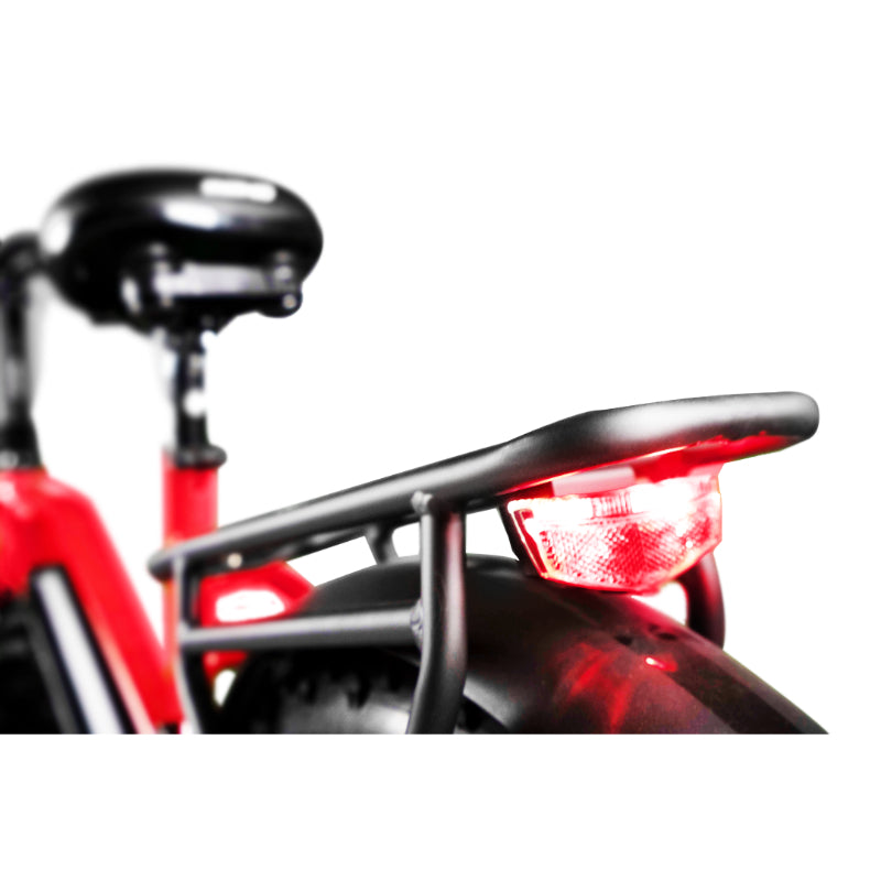 MONO TERRA 750W 48V 15Ah Electric Bike Red Rear Light View