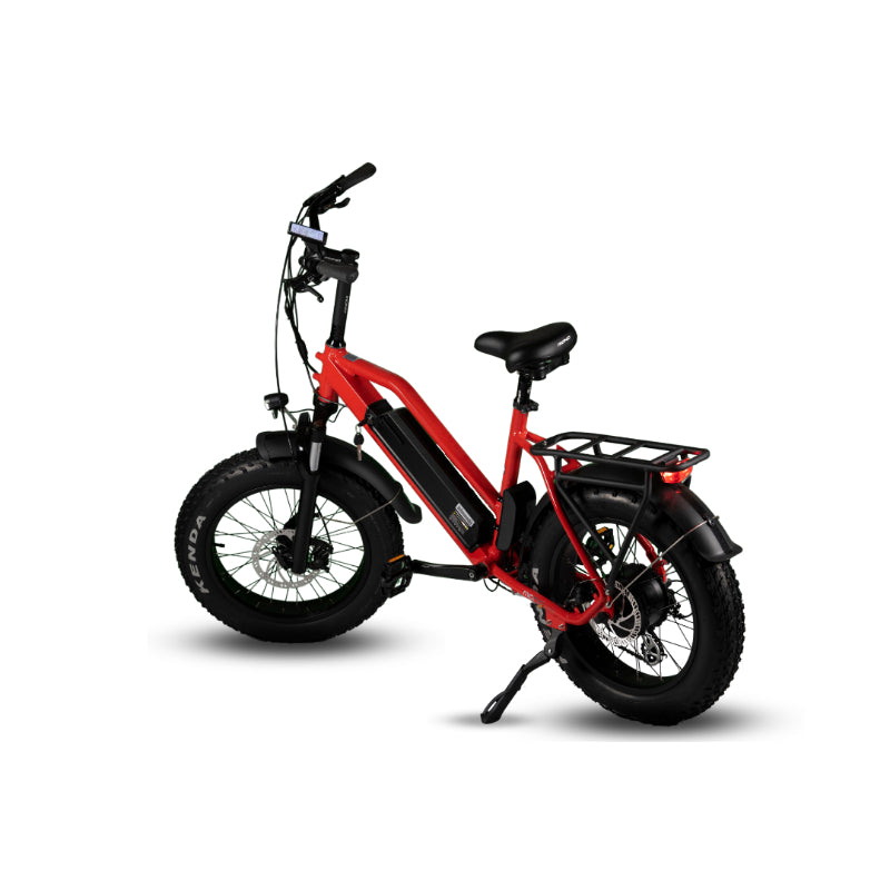 MONO TERRA 750W 48V 15Ah Electric Bike Red Rear Side View