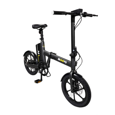 Moov8 M1 250W 36V 7.8Ah Electric Bike in Black Front Side View