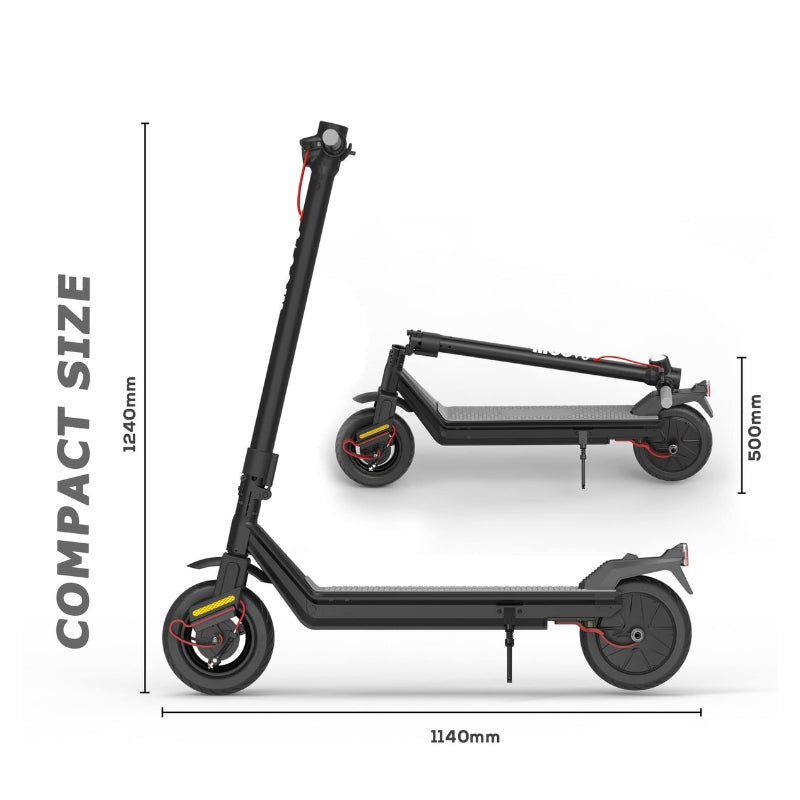 Moov8 S1 Popular Scooter, Long Deck, Powerful Motor, Dual Suspension in Black