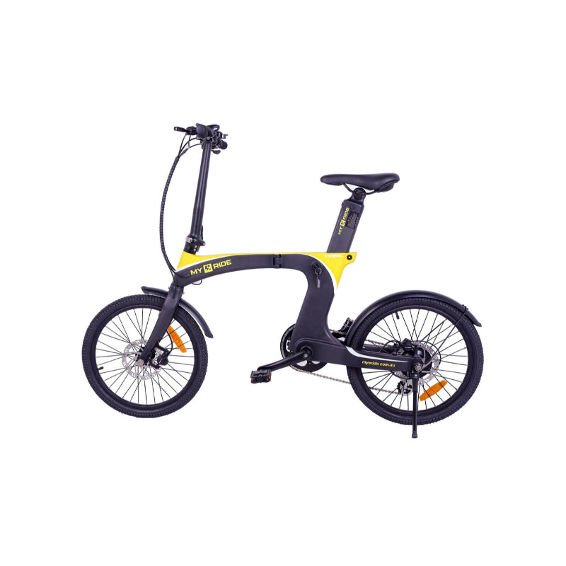 My E Ride LSF008 Electric Bike in Yellow Side View