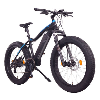 NCM Aspen Fat Tyre 250W 48V 13Ah Electric Bike in Black Front Side View