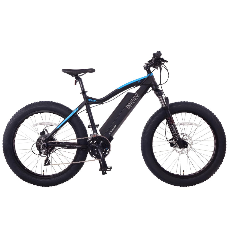 NCM Aspen Plus 250W 48V 16Ah Electric Bike in Black Right Side View