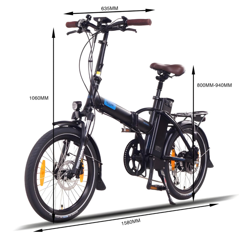 NCM London+ 250W 36V 19Ah Electric Bike Black Dimension