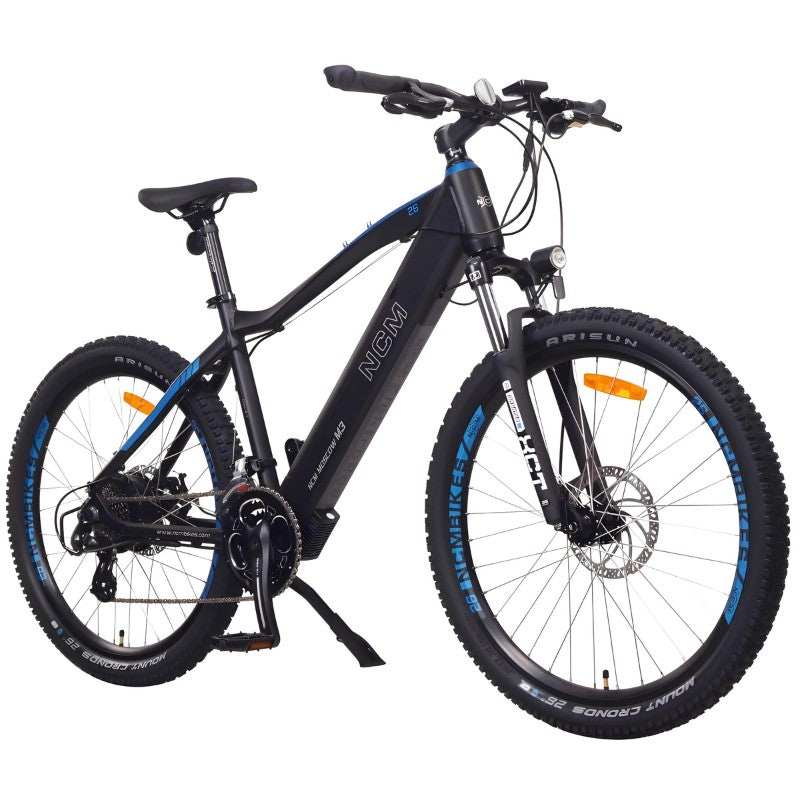 NCM M3 250W 48V 12Ah Electric Bike Black Front Side View