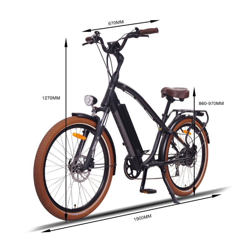 NCM Miami Cruiser 250W-500W 48V 16Ah 768Wh E-Bike in Matt Black