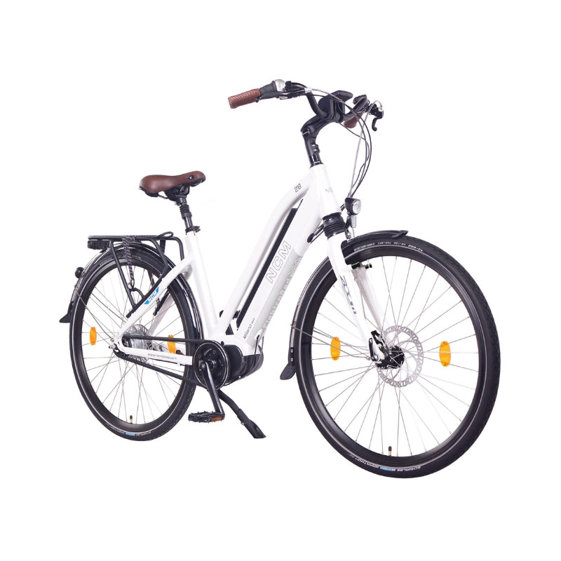 NCM Milano Max N8R Trekking 250W-500W, 36V 16Ah 576Wh Battery E-Bike in White