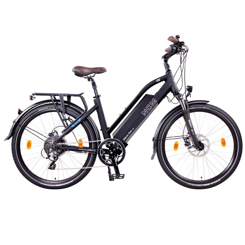 NCM Milano Plus City 250W 48V 16Ah Electric Bike Black Right Side View