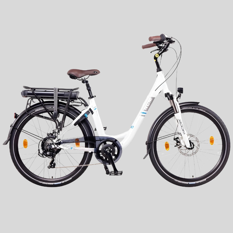 NCM Munich 250W 36V 13Ah Electric Bike in White Right Side View