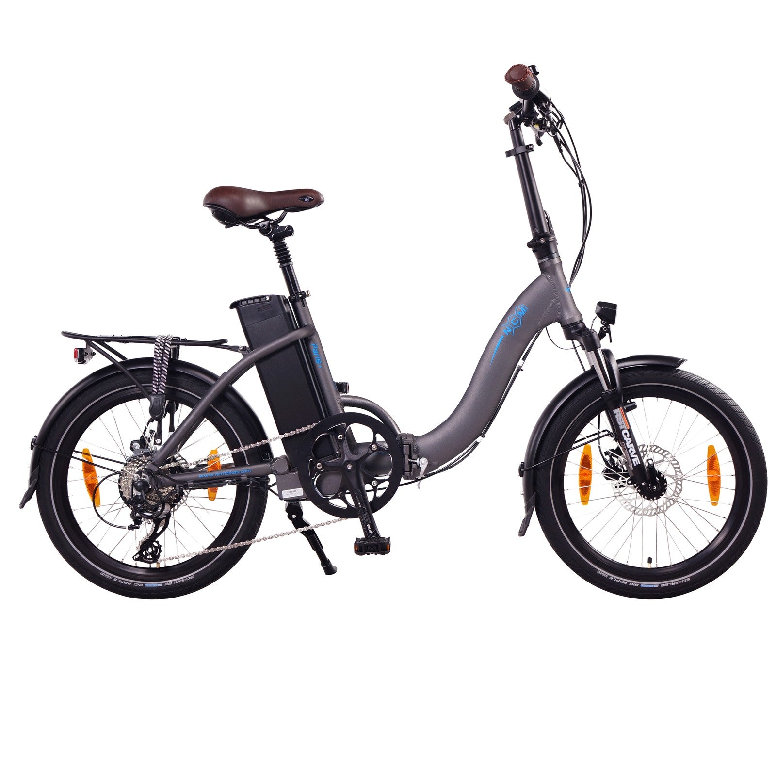 NCM Paris+ 250W 36V 19Ah Electric Bike Volcano Black Right Side View