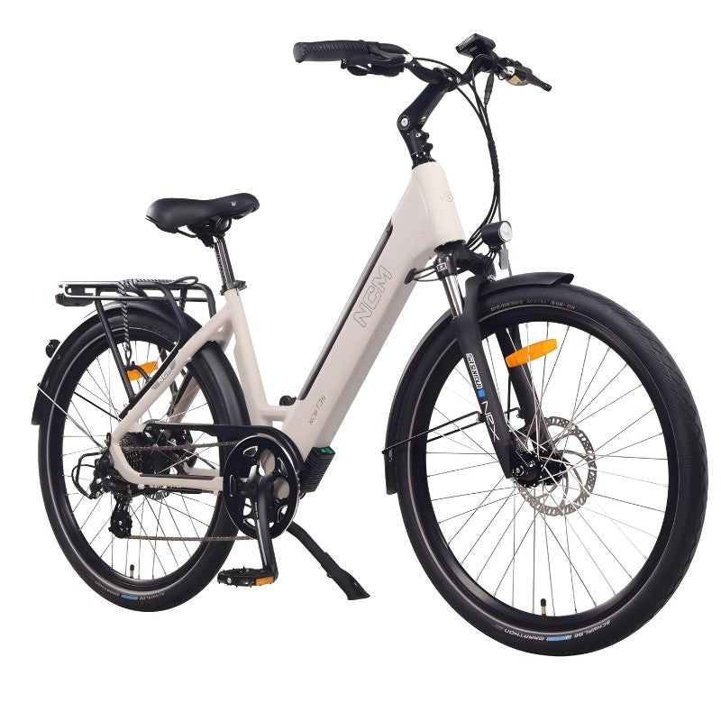 NCM T3S 250W 48V 12Ah Electric Bike Sand Front Side View