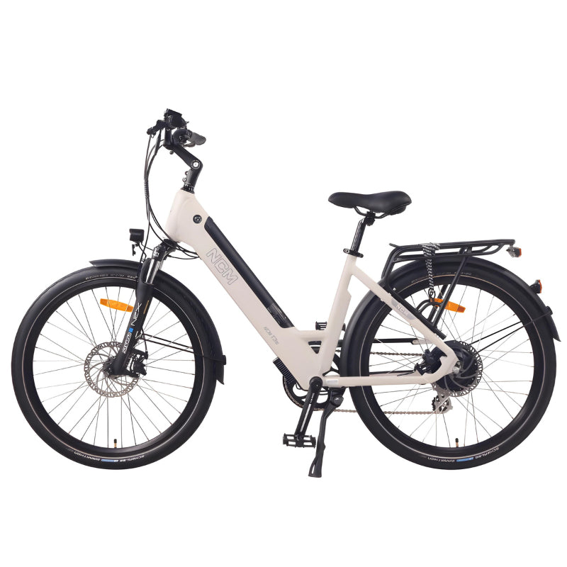 NCM T3S 250W 48V 12Ah Electric Bike Sand Left Side View