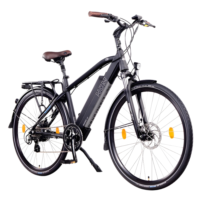 NCM Venice 250W 48V 13Ah Electric Bike in Black Front Side View