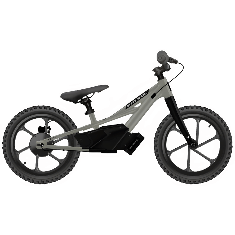 PATROL EMX 16 200W 18V Kids Electric Bike Birch Grey Side View