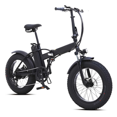 Plusrite Fantail 500W 48V 15Ah Electric Bike in Black Side View