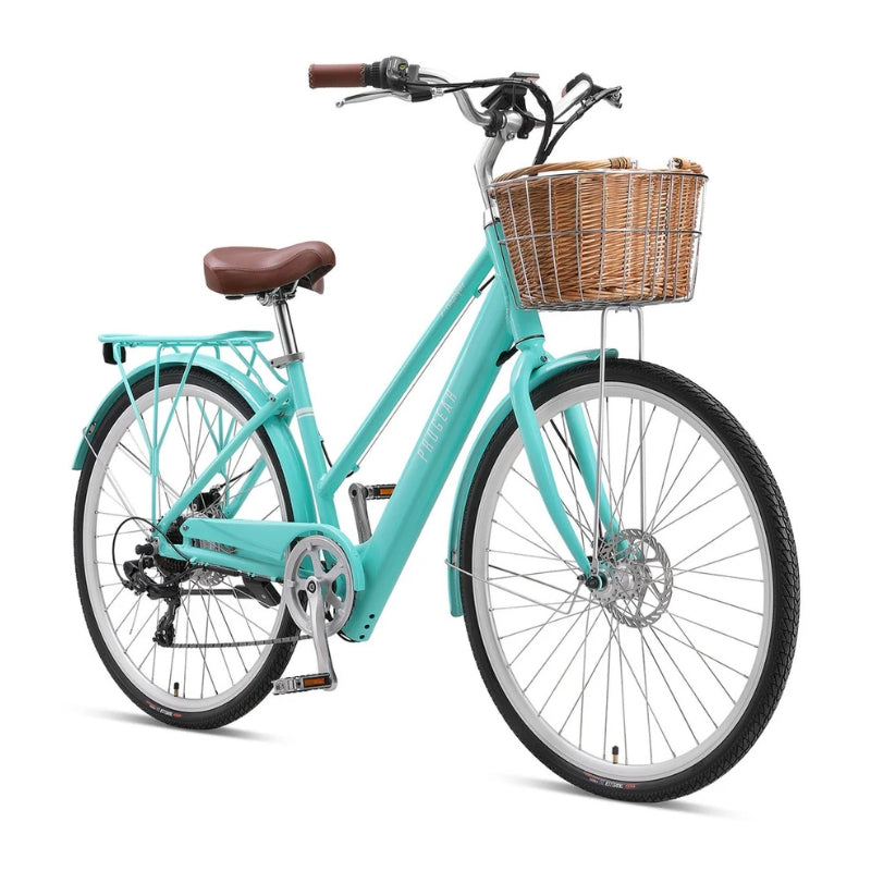 Progear E-Classique Electric Bike Vintage Cruisher in Turquoise Blue, 250W, 36V 8.7Ah