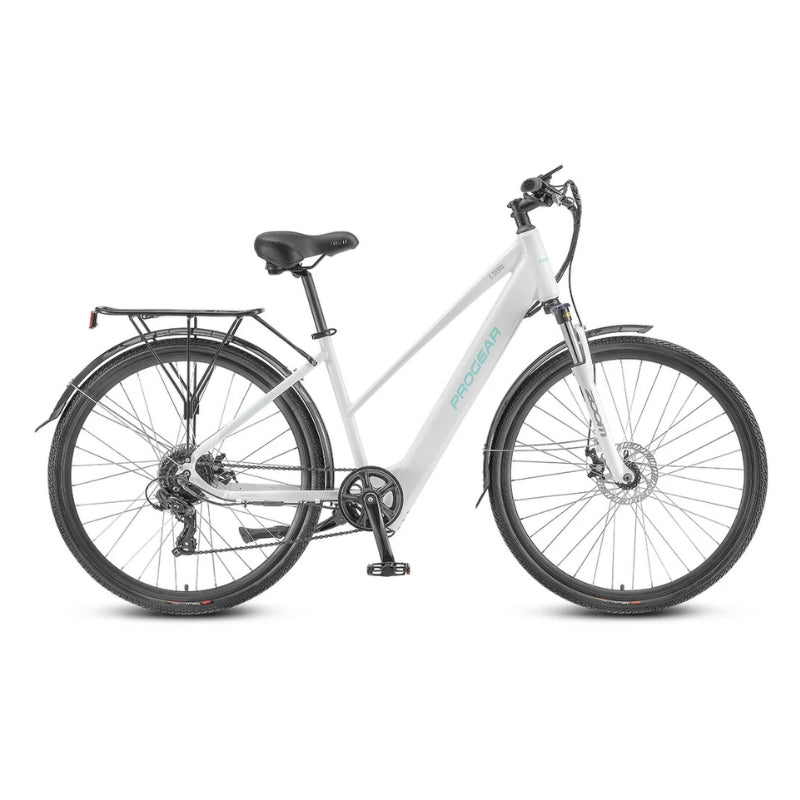 Progear E-Sierra Electric Bike Low Step Through Hybrid in White, 250W, 36V 8.7Ah