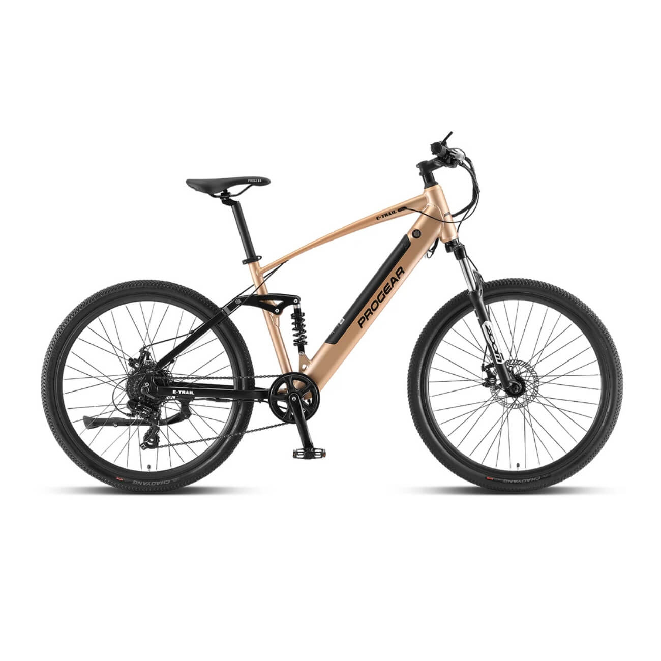 Progear E-Trail Electric Bike Mountain Dual Suspension in Bronze, 250W, 36V 10.4Ah