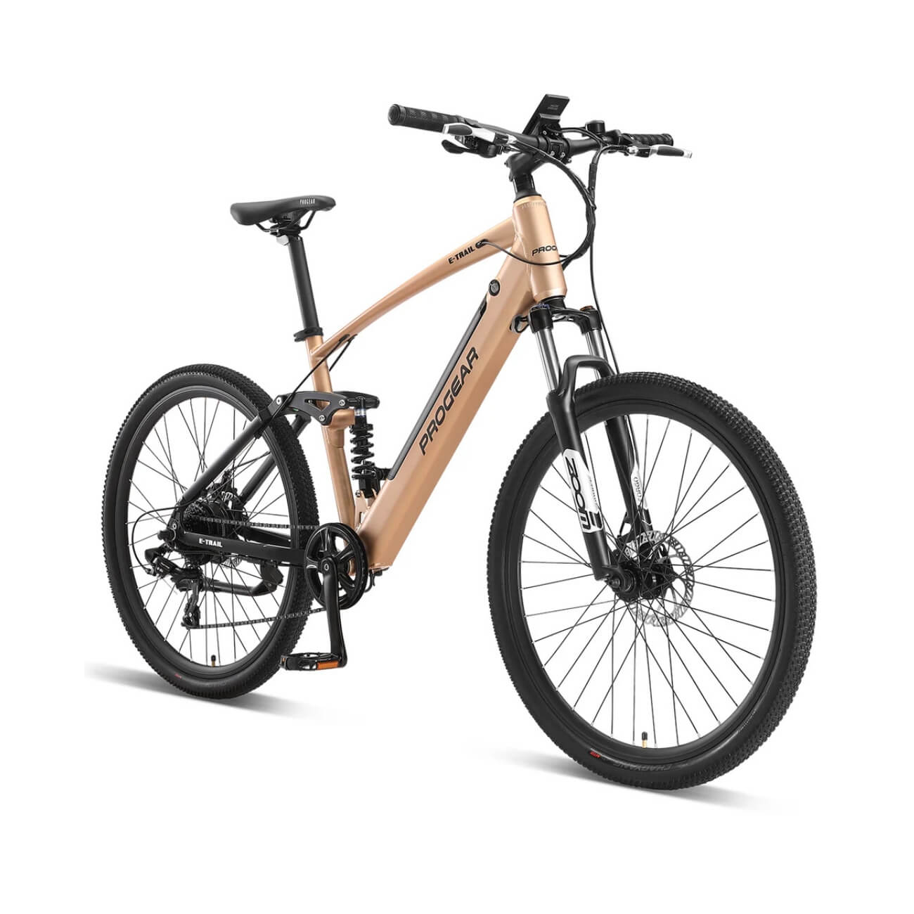 Progear E-Trail Electric Bike Mountain Dual Suspension in Bronze, 250W, 36V 10.4Ah