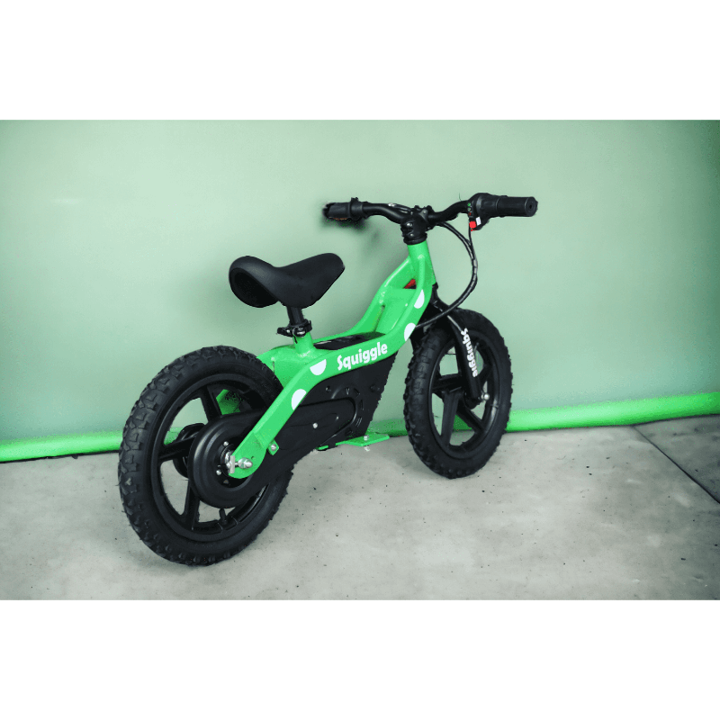 Squiggle 100W 4.0Ah Electric Balance Bike Green Rear Side View