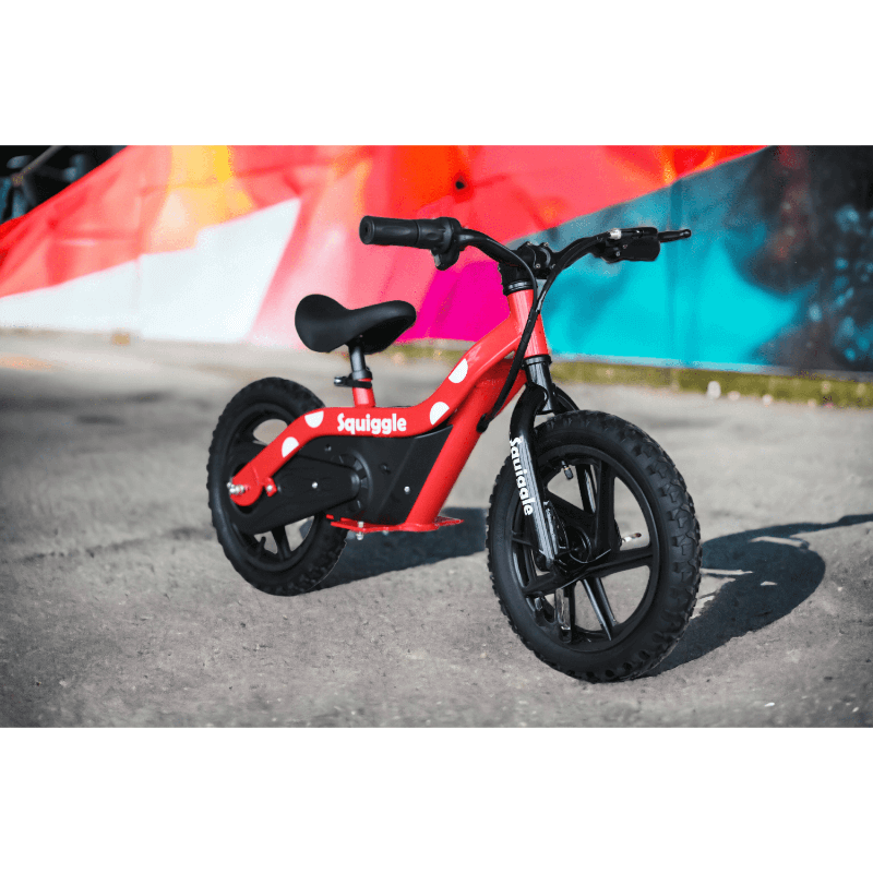 Squiggle 100W 4.0Ah Electric Balance Bike Red Front Side View