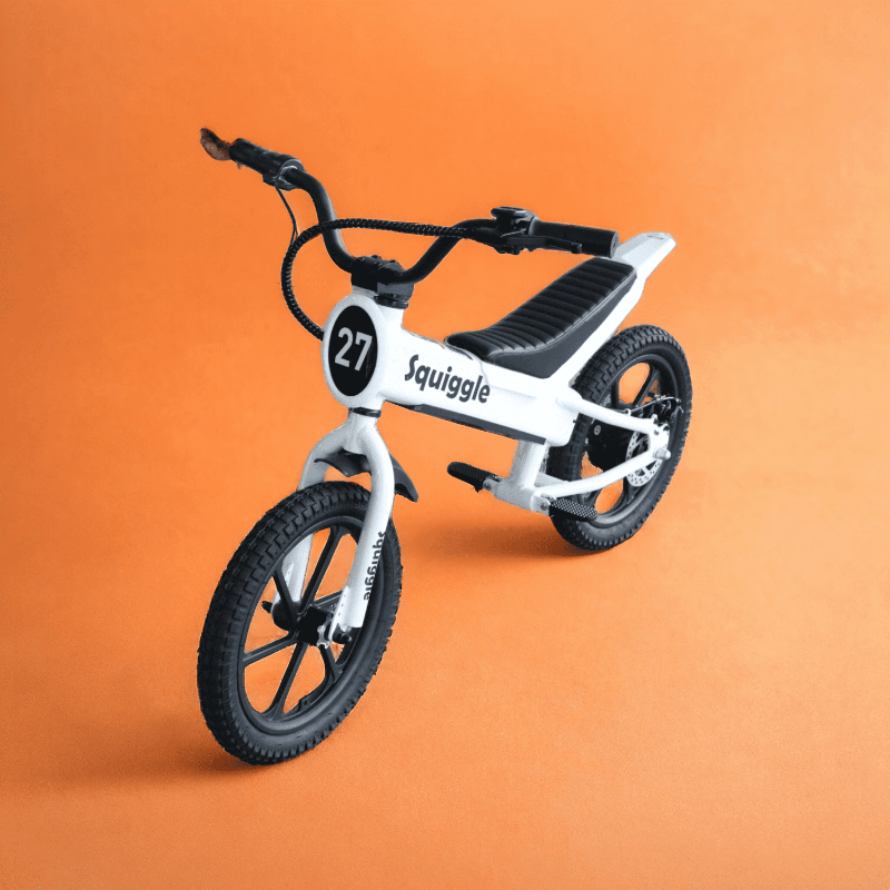 Squiggle Dirt 350W 36V Electric Balance Bike Front Side View