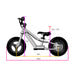 TAKANI TK1224 Electric Balance Bike Dimensions View