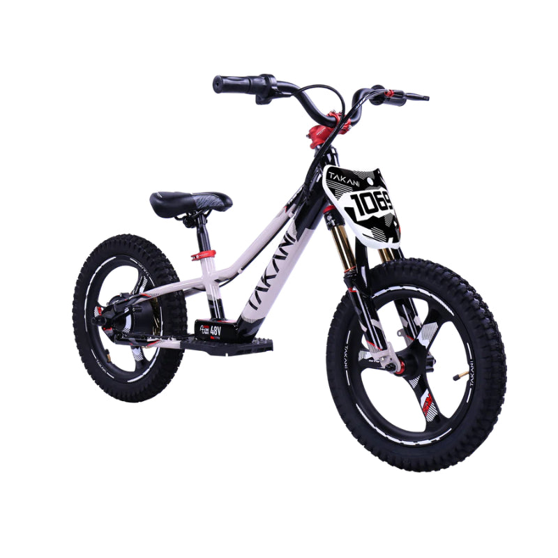 TAKANI TK1648-RS Electric Balance Bike Army Sand Front Side View