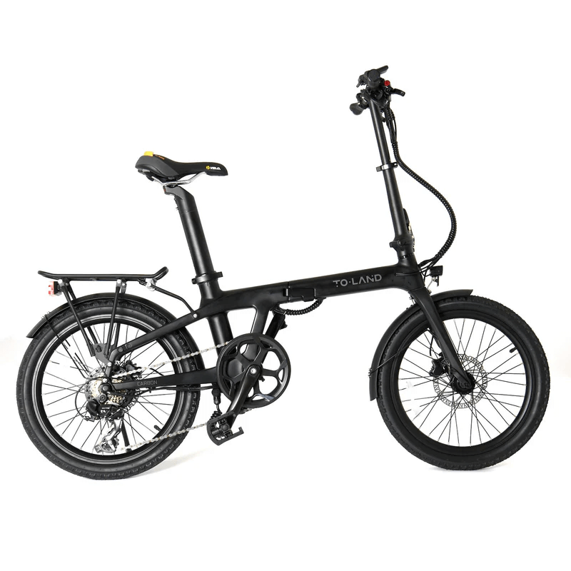 TOLAND CARBON 250W 36V 10.5AH Electric Bike Black Right Side View