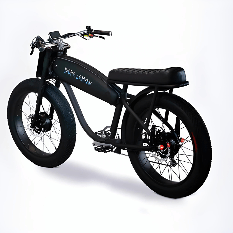 VALLKREE Dope Lemon 500W 48V 16Ah Electric Bike Midnight Black Rear Side View