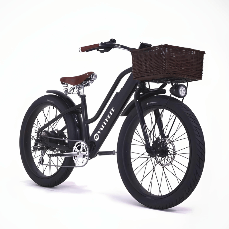 VALLKREE Street Gypsie 250W 48V 15Ah Electric Bike Black Front Side View