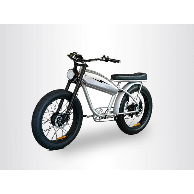 VALLKREE The Mechanism 24 500W 48V 15Ah Electric Bike Silver Bullet Front Side View