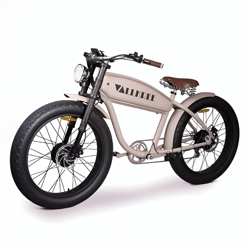 VALLKREE The Mechanism 26 500W 48V 15Ah Electric Bike Desert Storm Front Side View