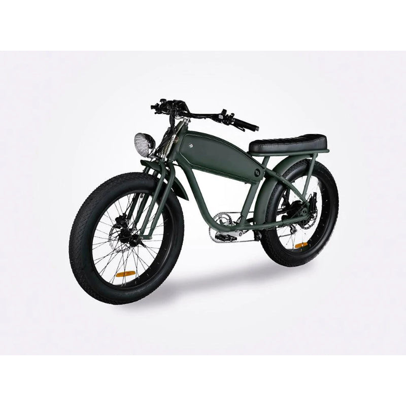 VALLKREE The Moon Dog 250-500W 48V 15Ah Electric Bike Planet Green Front Side View