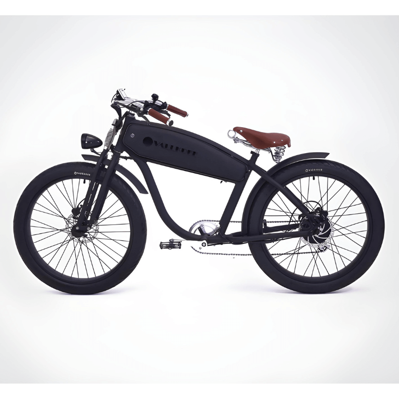 VALLKREE The Terremotto Scrambler 250/500W 36V 13Ah Electric Bike Very Black Side View