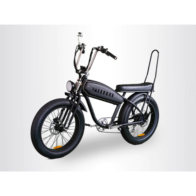 VALLKREE The Warchild Dragster 250-500W 48V 15Ah Electric Bike Very Black Front Side View