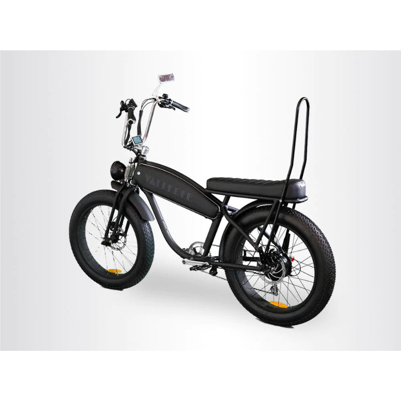 VALLKREE The Warchild Dragster 250-500W 48V 15Ah Electric Bike Very Black Rear Side View