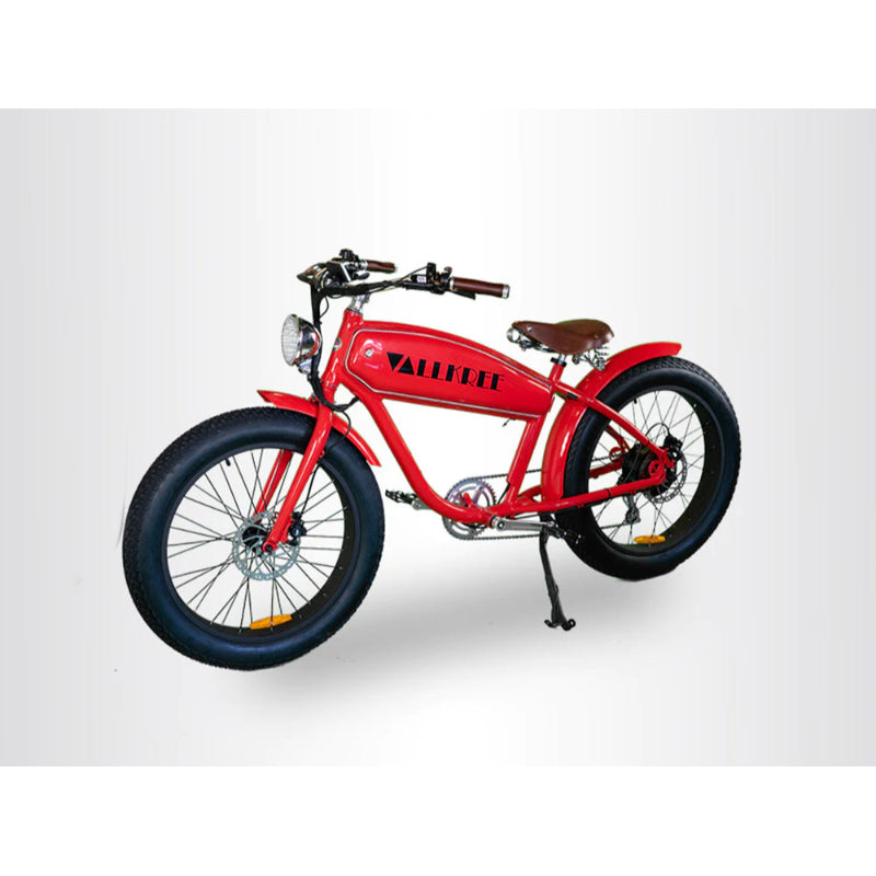 VALLKREE The Yakuza Mini Drifter 250-500W 48V 15Ah Electric Bike Gloss Red Front Side View