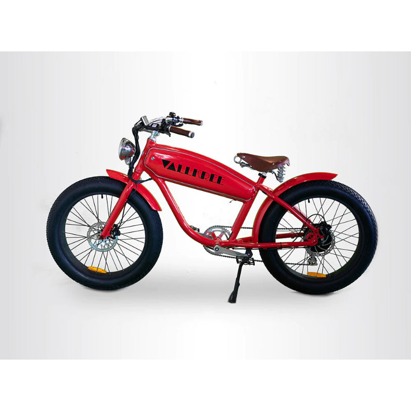 VALLKREE The Yakuza Mini Drifter 250-500W 48V 15Ah Electric Bike Gloss Red Side View