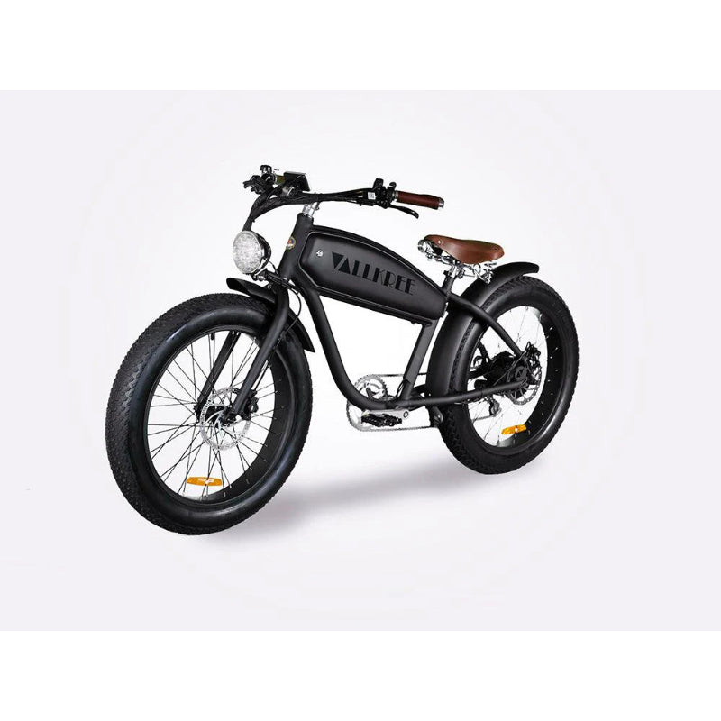 VALLKREE The Yakuza Mini Drifter 250-500W 48V 15Ah Electric Bike Matt Black Front Side View